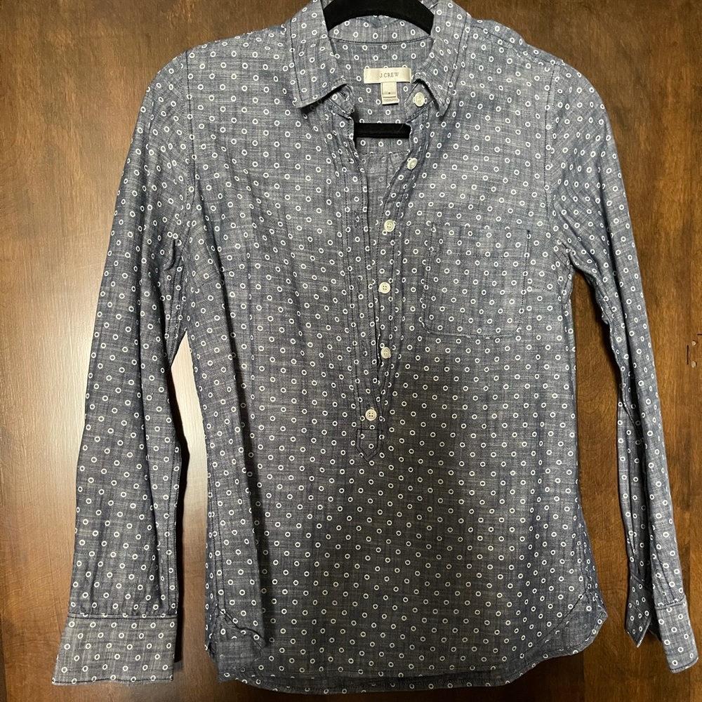 J Crew popover - chambray EUC
